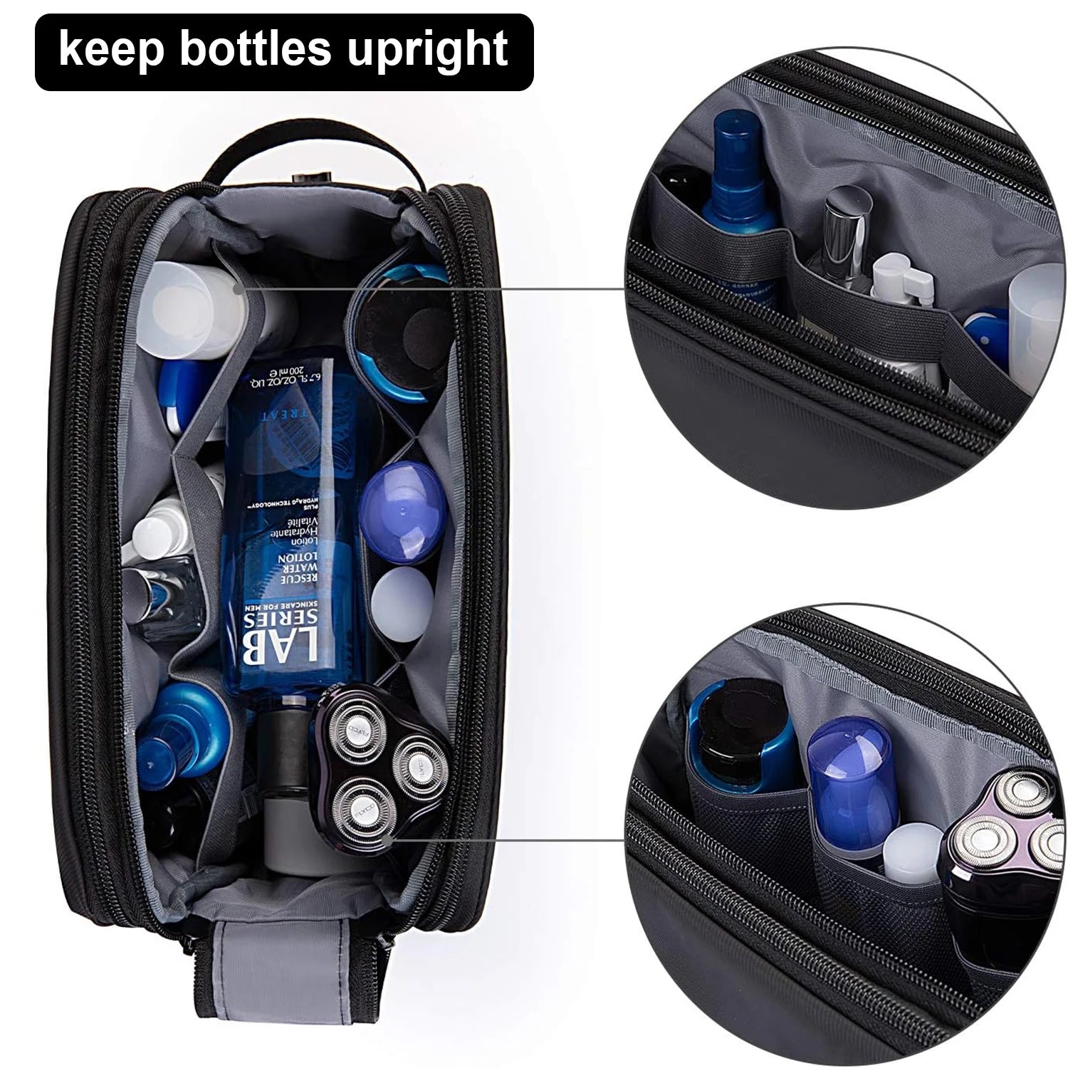 Toiletry Bag for Men, Travel Toiletry Organizer Dopp Kit Water-resistant Shaving Bag for Toiletries, Door Room Essentials