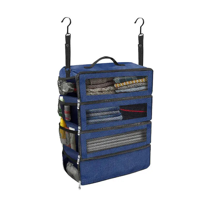 Suitcase Organizer High-capacity Travel Luggage Organizer Hanging Shelve Packing Cube Closet Collapsible Hanging Storage Bags