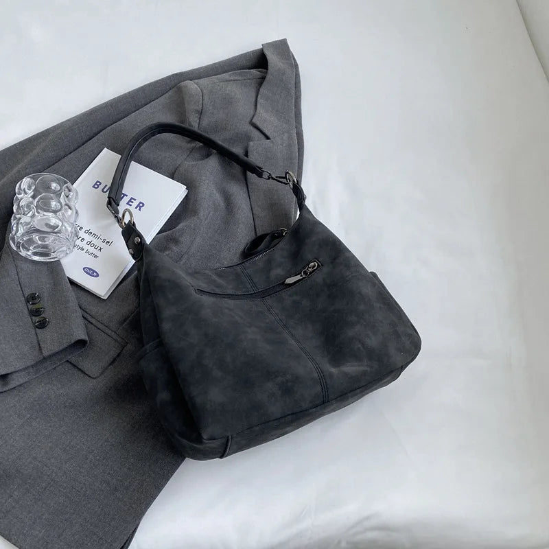 Women Crossbody Bag Luxury Designer Oblique Cross Single Shoulder Bag Large Capacity Handbags Retro Matte PU Leather Hobos