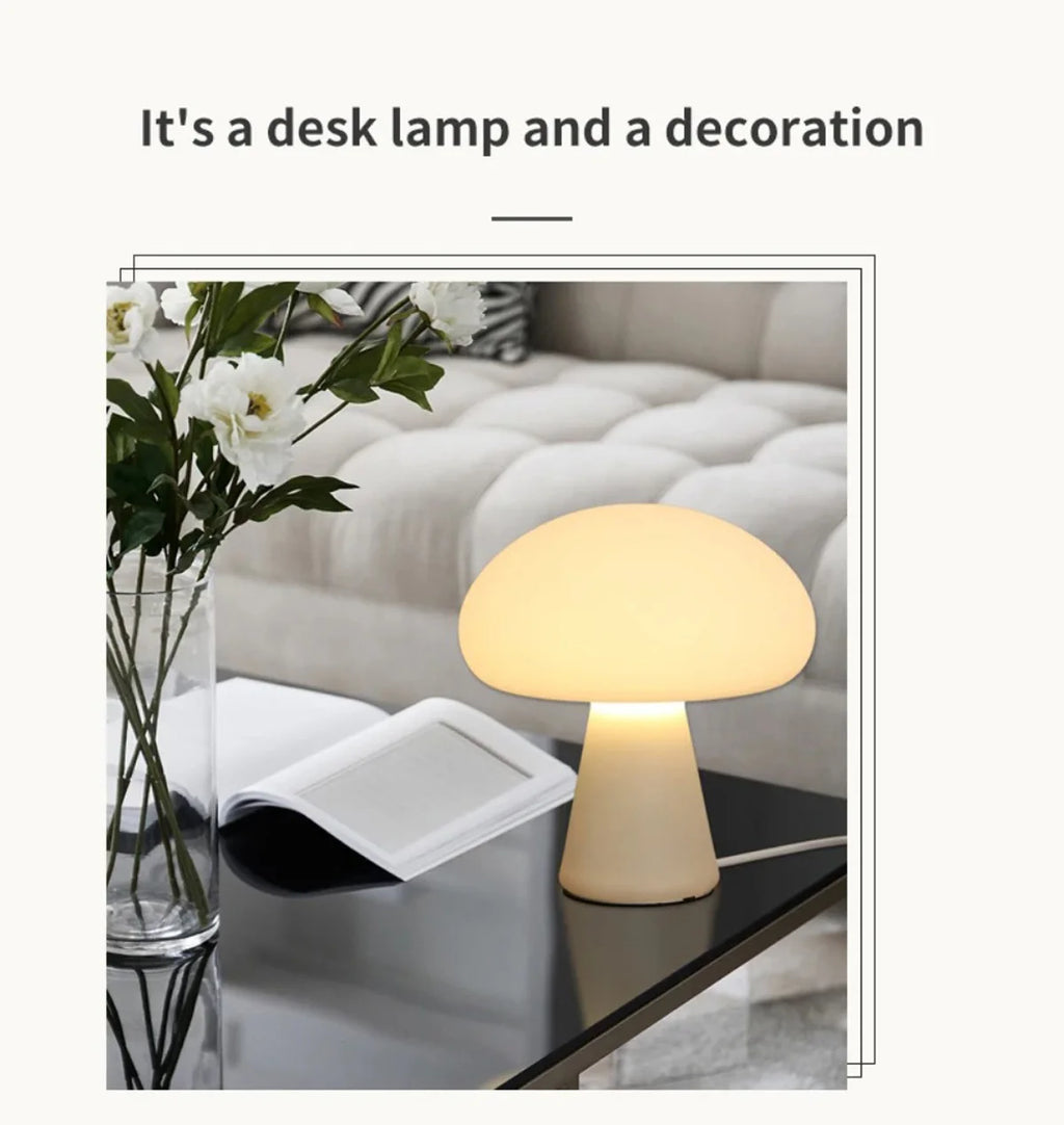Classic Mushroom Table Lamp Modern Bauhaus Art Table Lamp Bedroom Bedside Lamp Danish Designer Orange Decorative Table Lamp