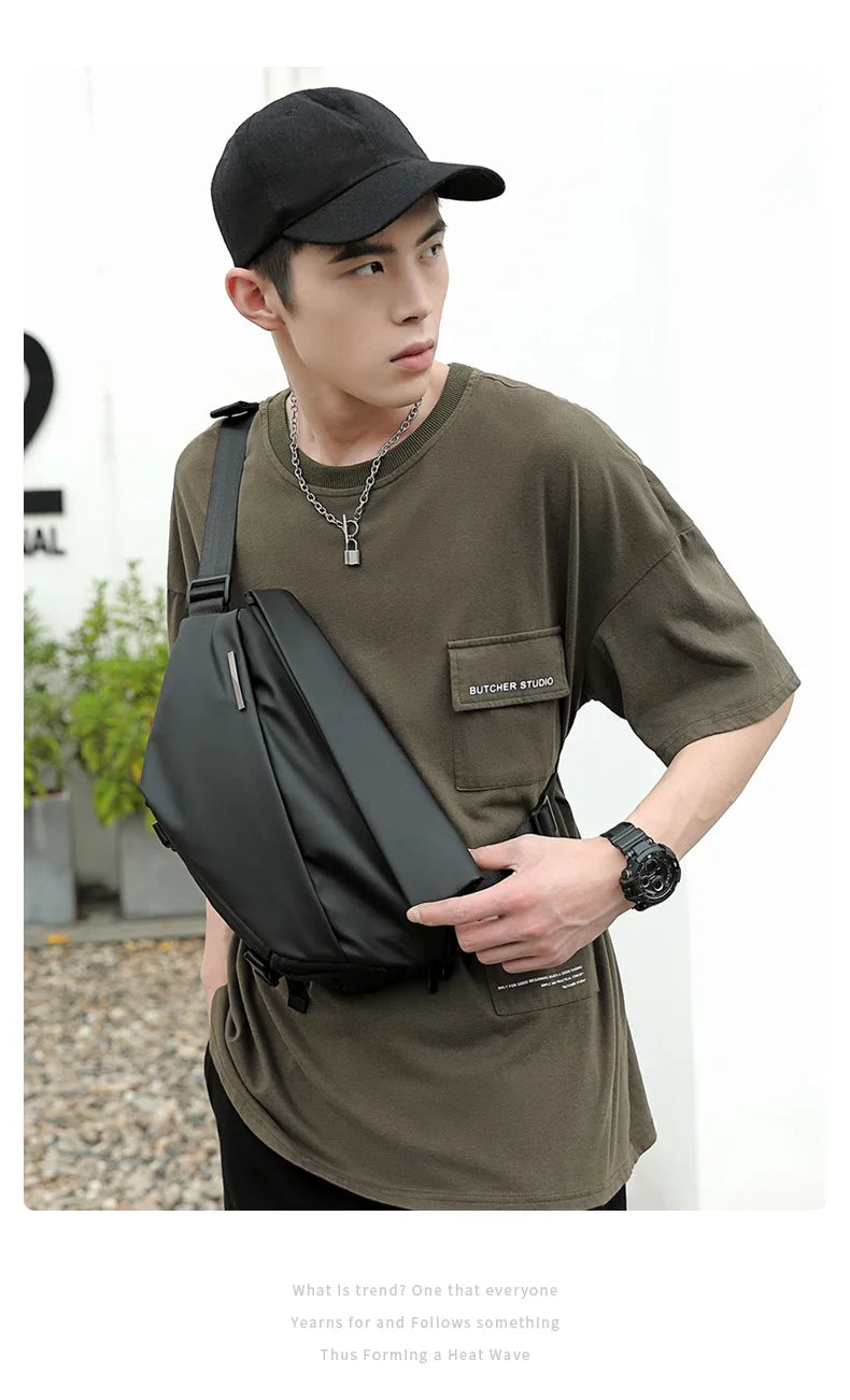 X001 Crossbody Bag Men's Bag  Work Clothes Motorcycle Backpack Functional Postman Riding Single Shoulder Bag Small Men's Bag