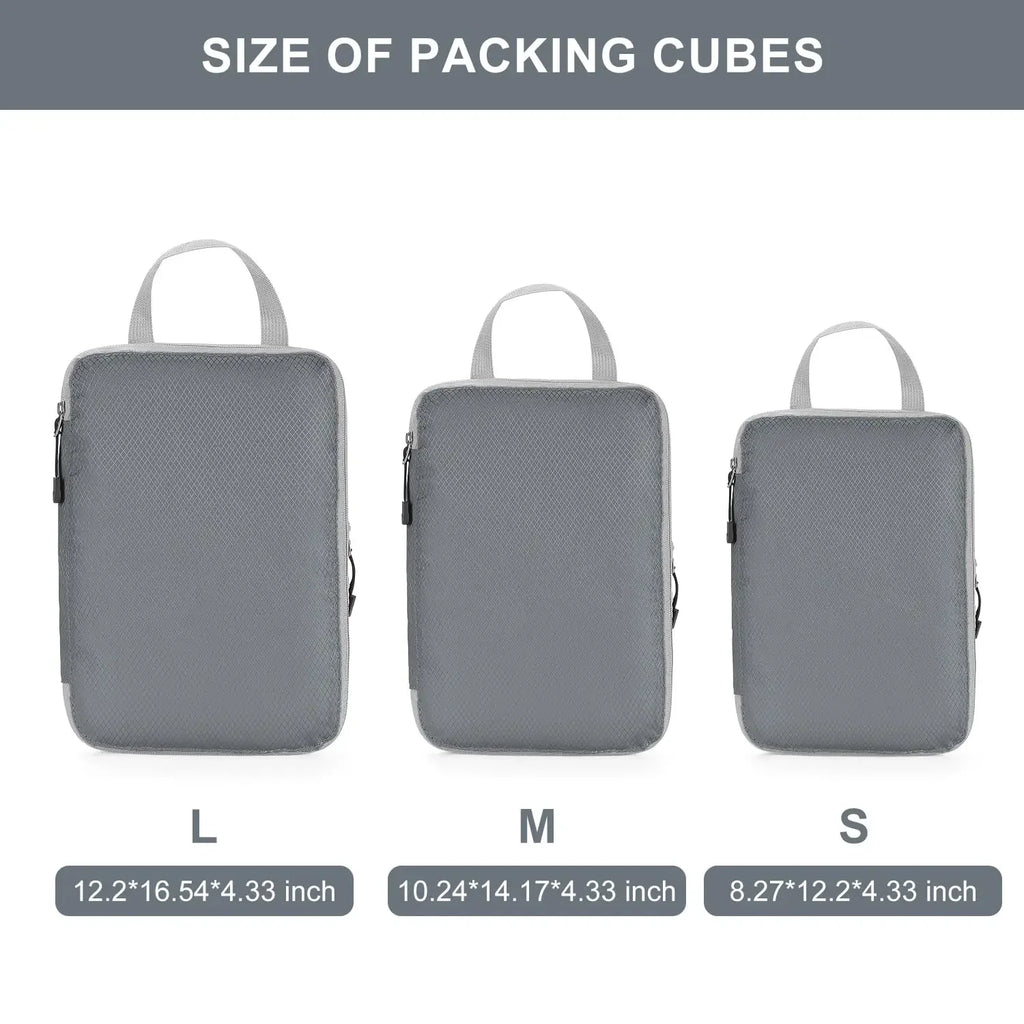Travel Luggage Organizer Compression Packing Cubes for Carry on Luggage Large Capacity Suitcase Bags Set Waterproof Storage Bags