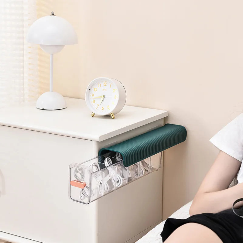 Cable Organizer Storage Box Desktop Cable Management Box with Lid,Power Cord Organizer with 6 Compartments for Office,Home,Desk