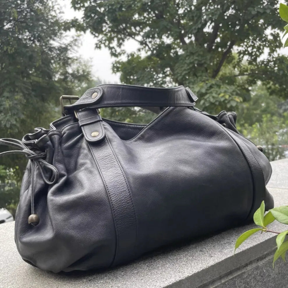 Women's Crossbody Simple Handbag Commuter Shoulder Boston Bag Stylish Versatile Work Bag Soft Polyester Interior