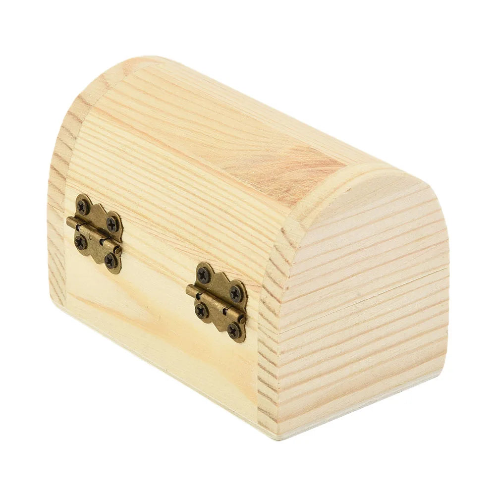 Decorate Wooden box Trinket Jewellery Keepsake Pine Plain Storage Wedding Wooden Arched Hinged Boxes Practical