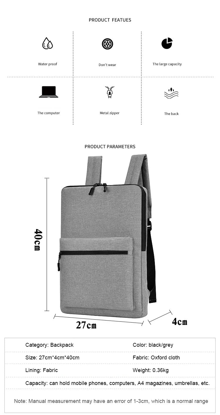 Minimalist Backpack for 13" 14" Laptop Man Bag Multi-use Women Men Work Bag Pack Waterproof Thin Casual Fashion Computer Backbag