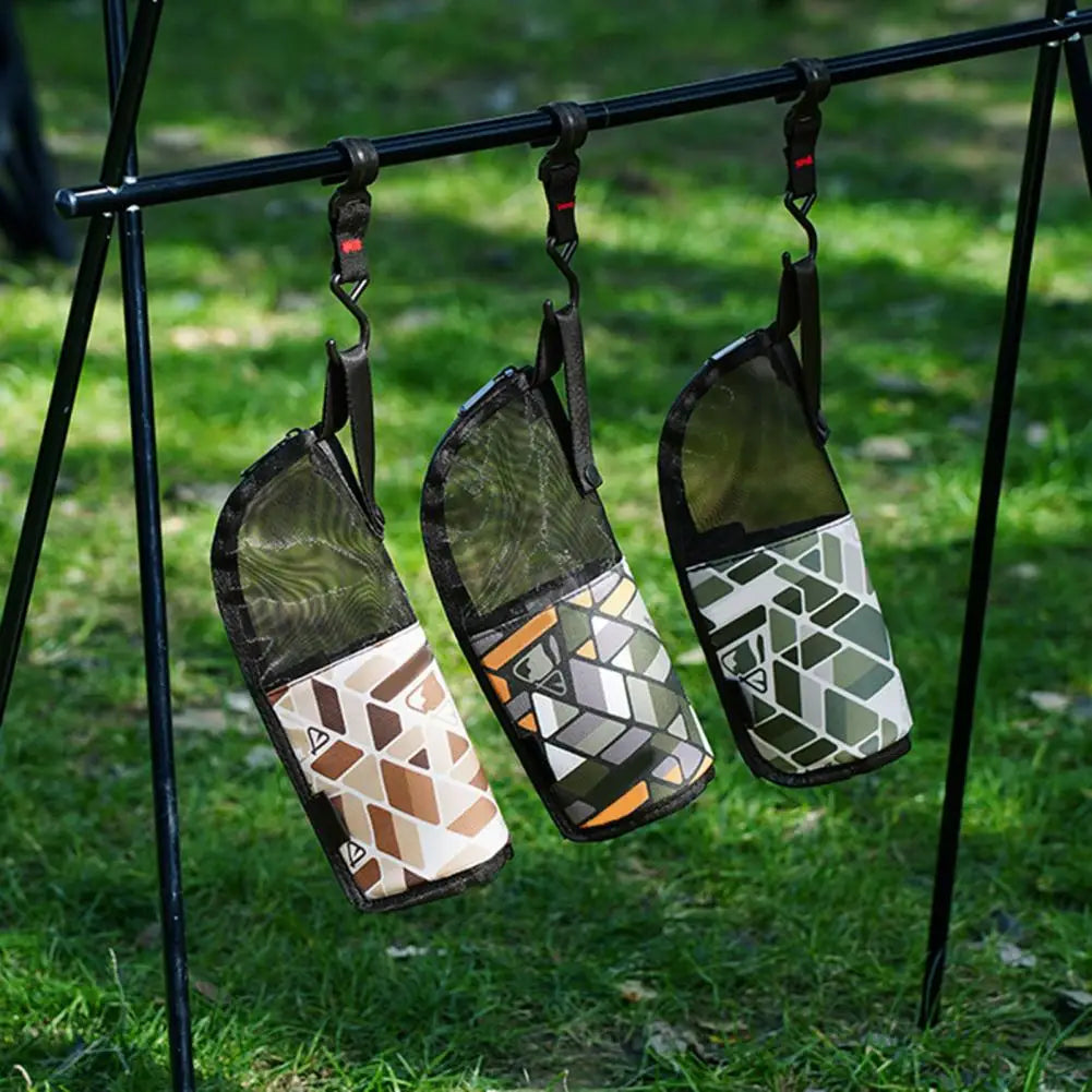 Toiletry Bag with Mesh Pocket Cutlery Organizer Bag Waterproof Outdoor Cutlery Storage Bag with Mesh Pocket for Travel Camping