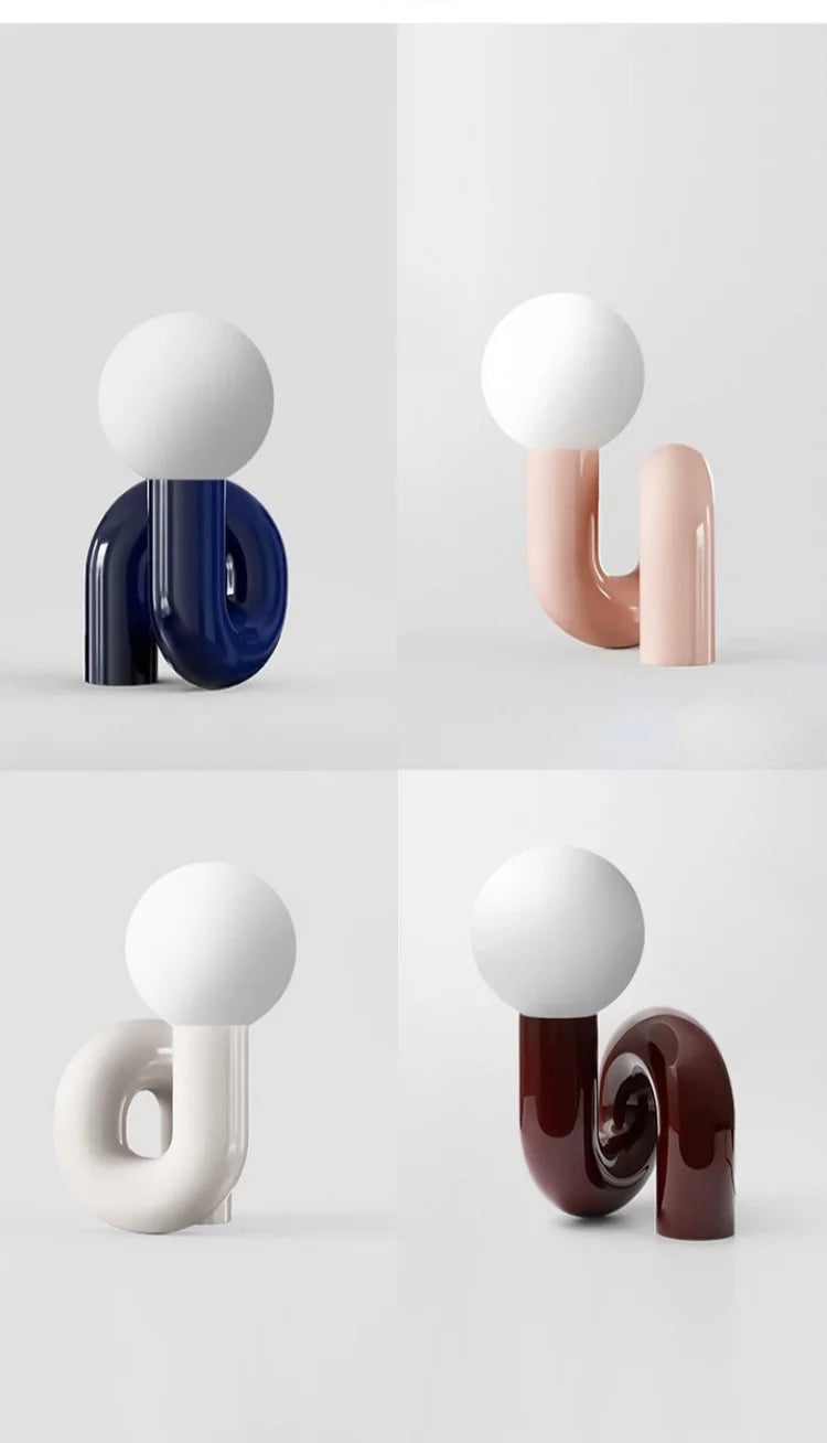 Modern glass spherical table lamp hotel children's room bedroom living room minimalist art model room decoration table lamp