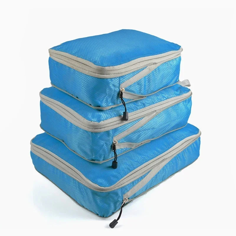 Travel Luggage Organizer Compression Packing Cubes for Carry on Luggage Large Capacity Suitcase Bags Set Waterproof Storage Bags