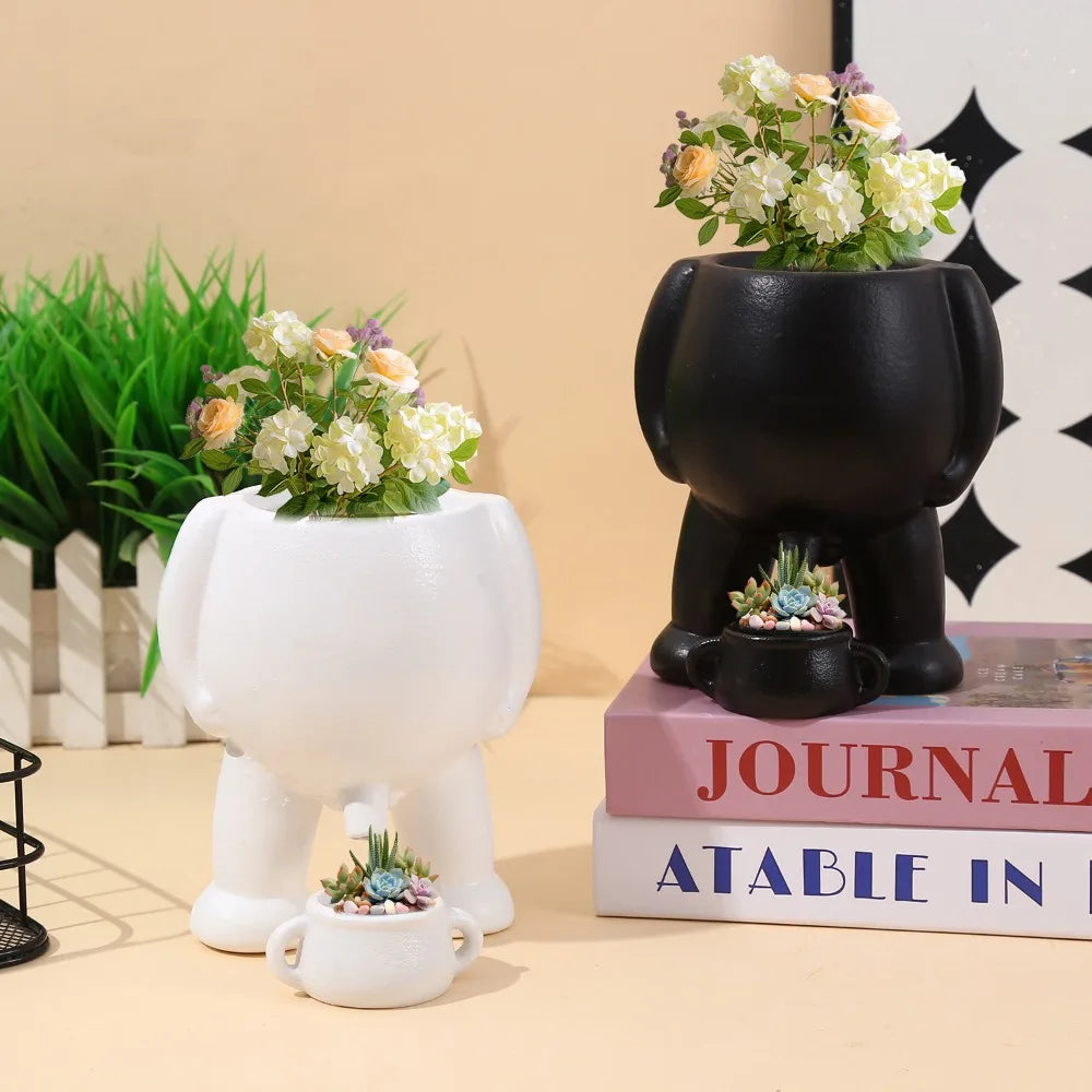 Succulent Ceramic Flowerpot Light Luxury Flowerpot Manufacturing Human Creative Flowerpot Desktop Simple Decorative Flowerpot