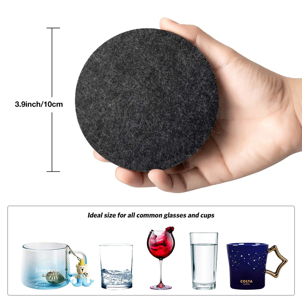 Drink Coasters 10-Piece Set, Non-Slip Heat-Resistant Washable Placemats, Glass and Cup Coasters