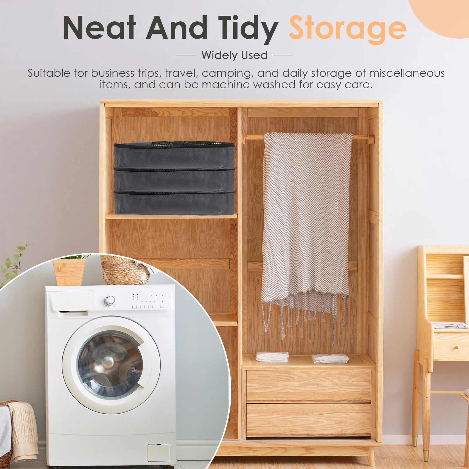 4 Pcs Travel Compressed Packing Cubes Storage Bag With Shoe Bag Mesh Waterproof Portable Suitcase Handbag Luggage Organizer