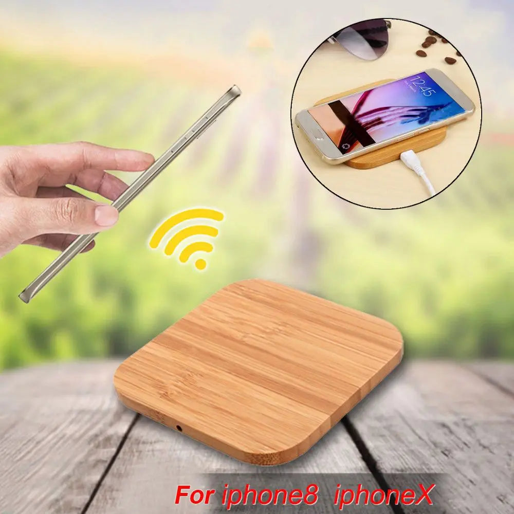 Portable for Qi Wireless Charger Charging Slim Wood Pad For iPhone 8/iPhone 8 Plus/iPhone X Smart Phone Wireless Charger Pad For