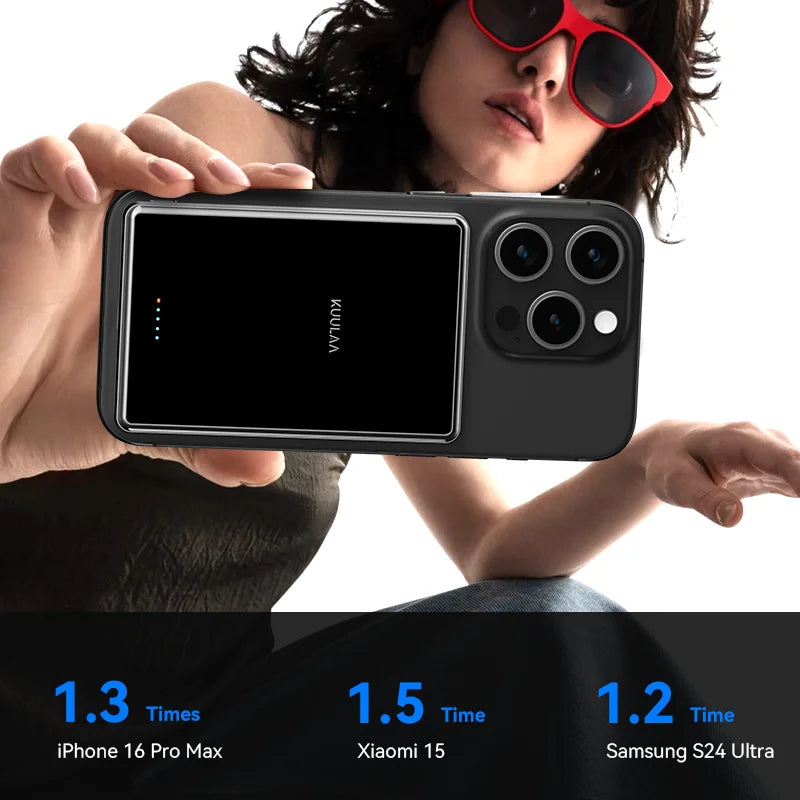 KUULAA Slim Magnetic Power Bank 10000mAh PD20W Portable Charger Wireless External Battery for iPhone 16 15 14 Pro Max Powerbank