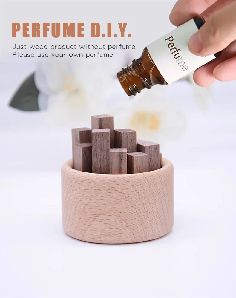 No Perfume Wood Aroma Diffuser Home Fragrance Accessories Room Decor Wooden Ornaments Aromatherapy Car Air Freshener Decorations