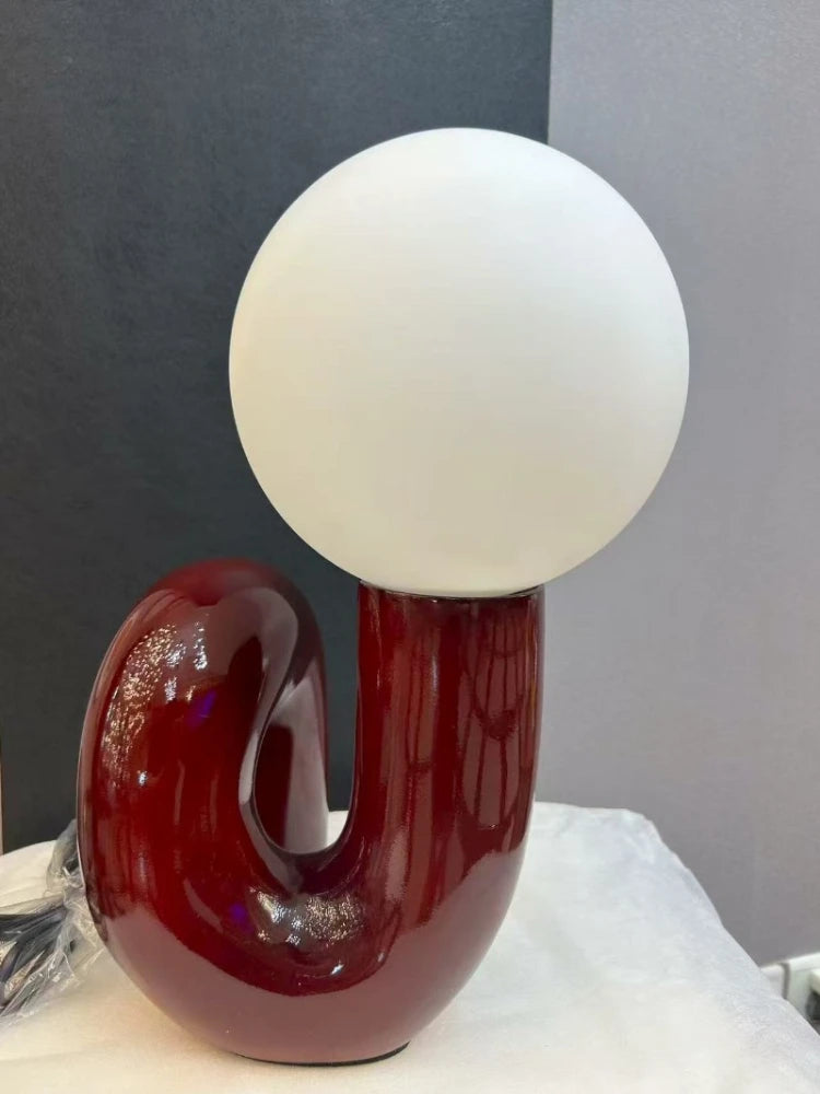 Modern glass spherical table lamp hotel children's room bedroom living room minimalist art model room decoration table lamp