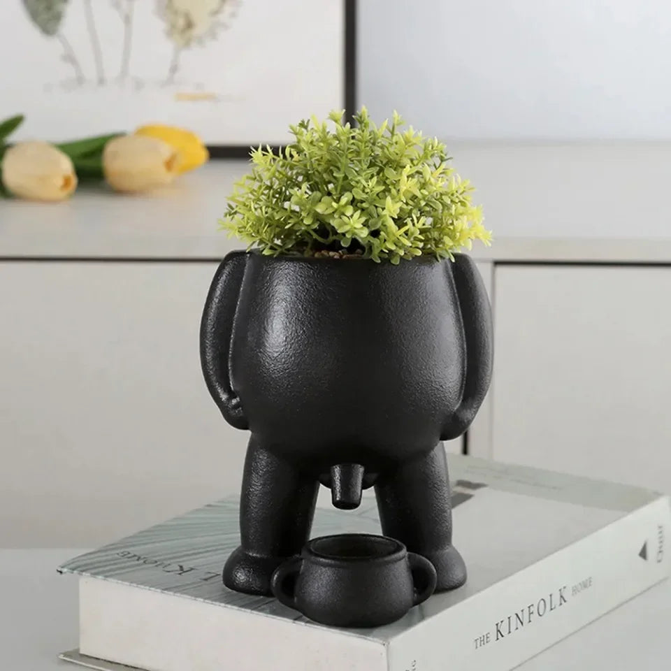 Succulent Ceramic Flowerpot Light Luxury Flowerpot Manufacturing Human Creative Flowerpot Desktop Simple Decorative Flowerpot