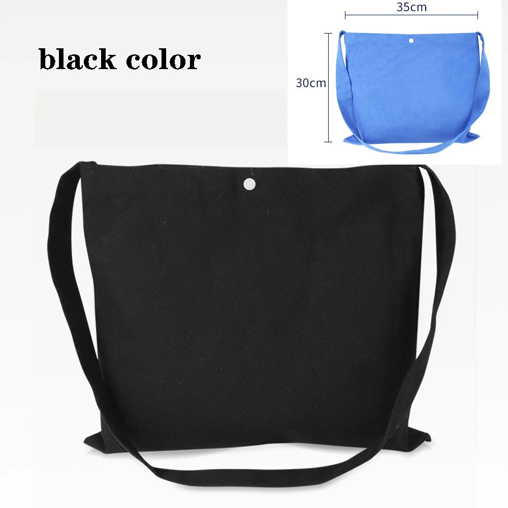 Foldable Canvas Cotton Grocery Handbag Portable Fabric Tote Bag Cloth Organizer Shopping Bag with Storage Features Black Color
