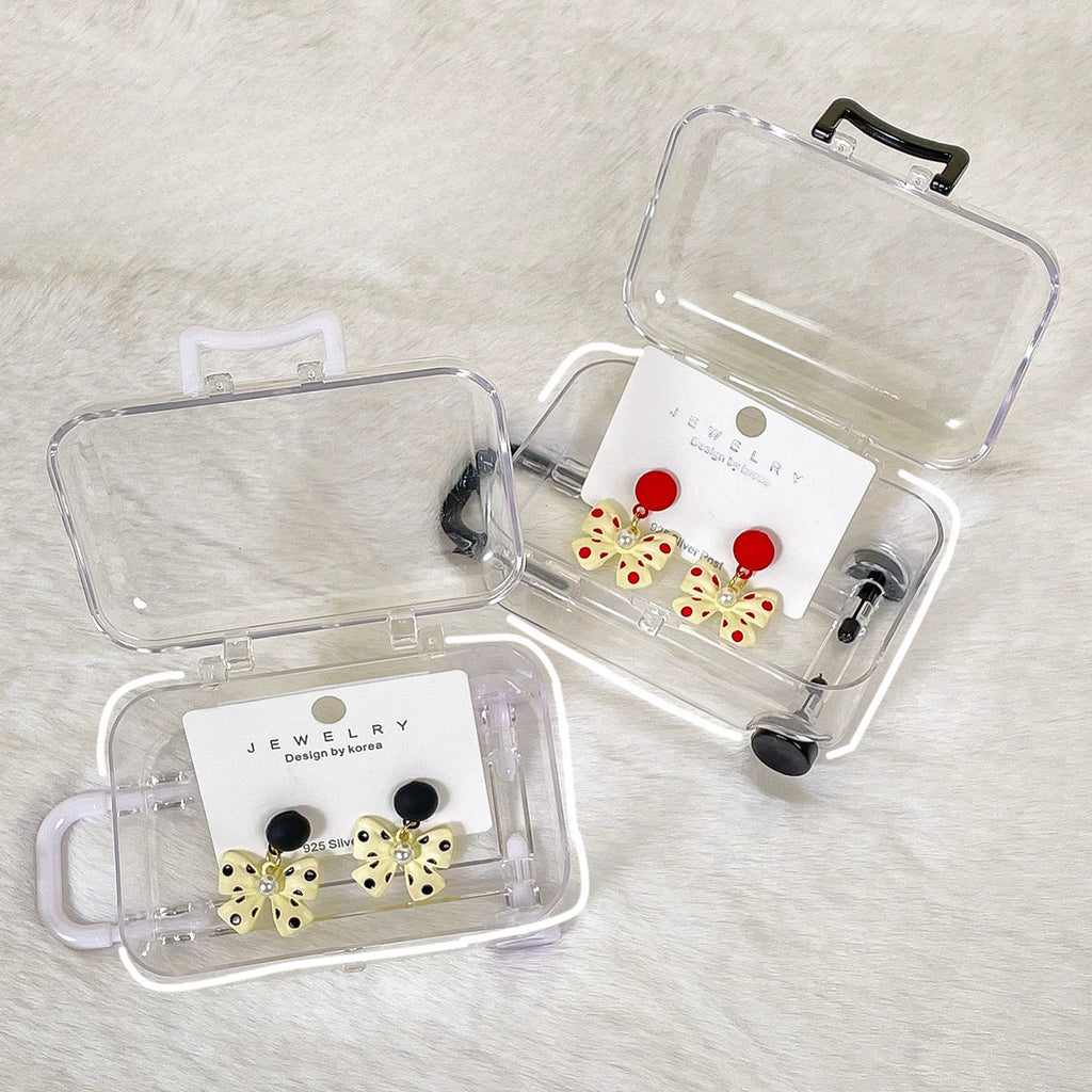 Mini Luggage Storage Box Cute Clear Suitcase Candy Box Creative Wedding Candy Box Small Trolley Case Jewellery Organiser