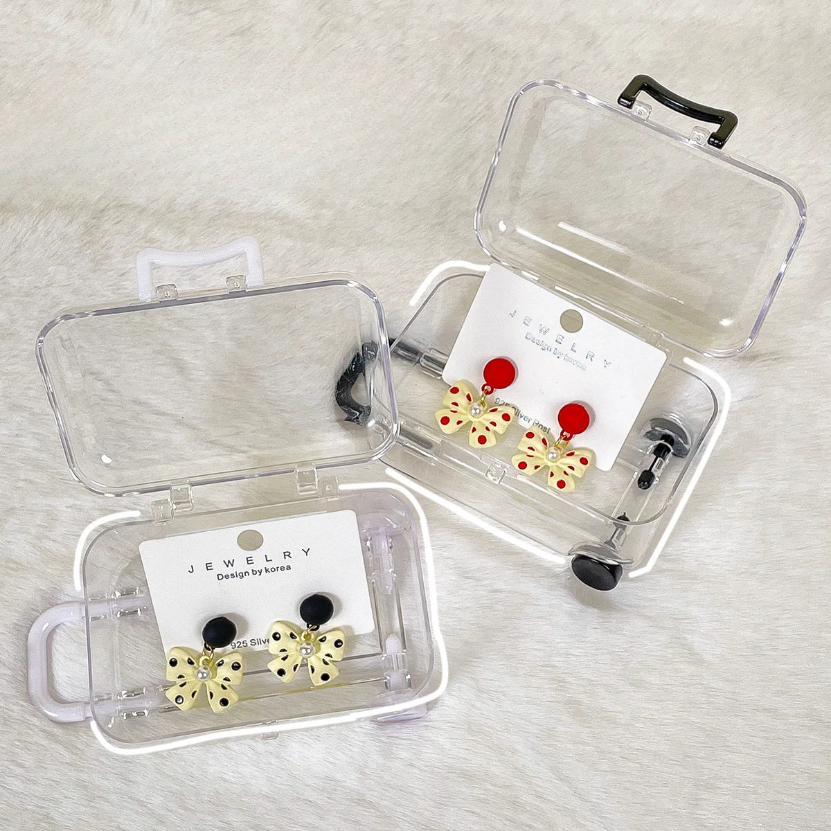 Mini Luggage Storage Box Cute Clear Suitcase Candy Box Creative Wedding Candy Box Small Trolley Case Jewellery Organiser