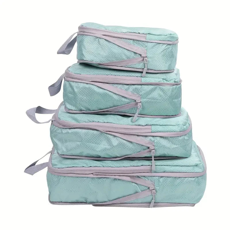 Travel Luggage Organizer Compression Packing Cubes for Carry on Luggage Large Capacity Suitcase Bags Set Waterproof Storage Bags