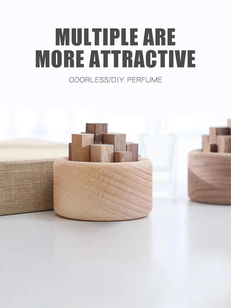 No Perfume Wood Aroma Diffuser Home Fragrance Accessories Room Decor Wooden Ornaments Aromatherapy Car Air Freshener Decorations