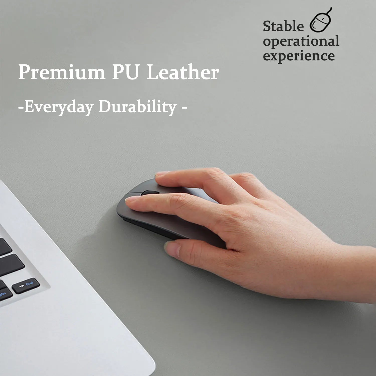 Leather Desk Pad Protector, Large Desktop Mat, Office Desk Mat, Non-Slip PU Leather with Stitched Edges Desk Blotter, Mouse Pads