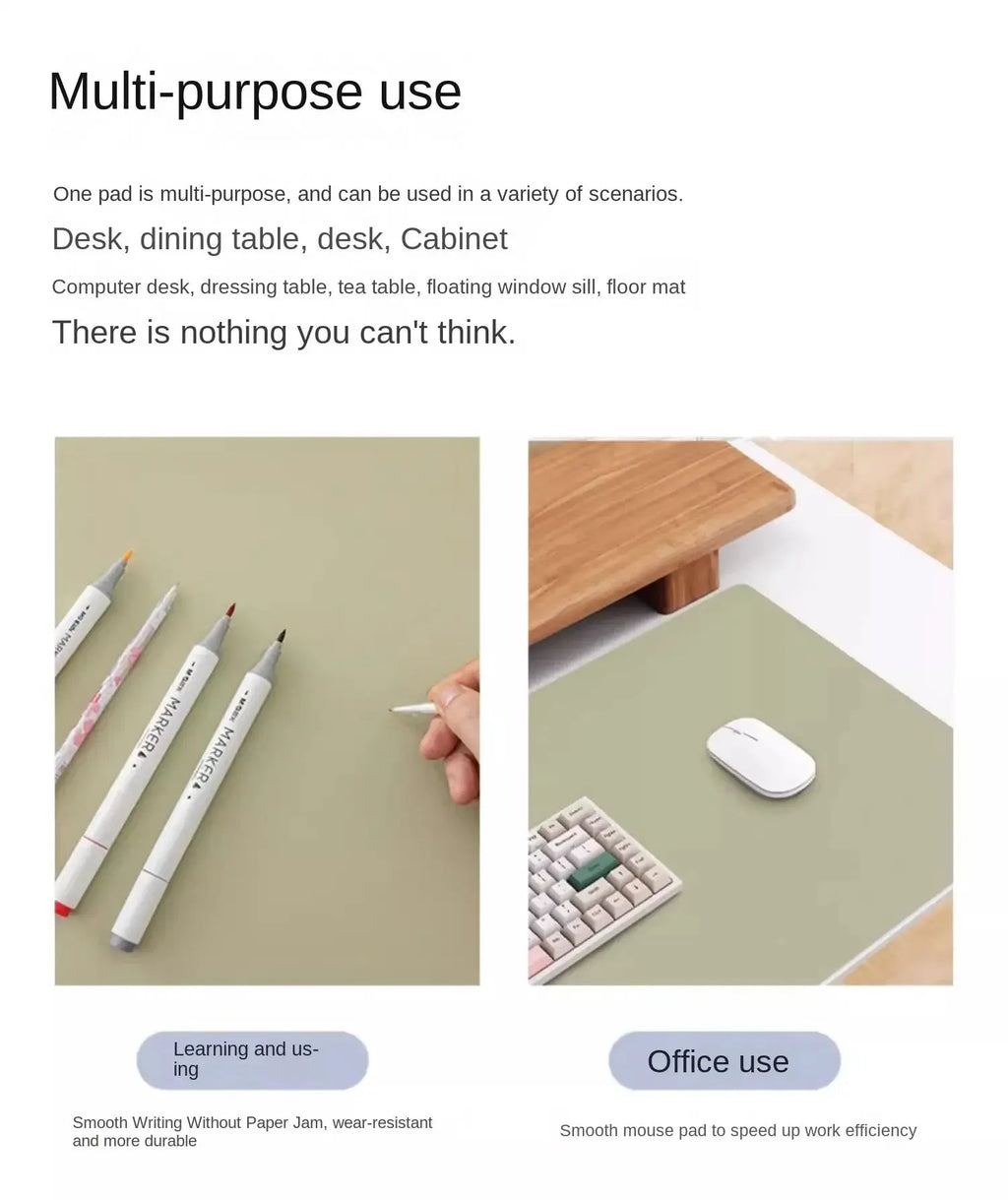 Leather Table cloth for Home Easy Clean Table Protector Waterproof Tea Coaster Large Desk Mat Anti-Slip Gamer Keyboard Mouse Mat