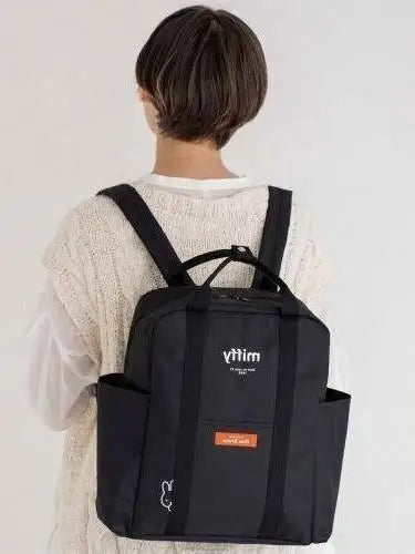 Miffy Kawaii Backpack Minimalist Black & White Cartoon Bunny Large Capacity Outdoor Casual Bag for Teens & College Students