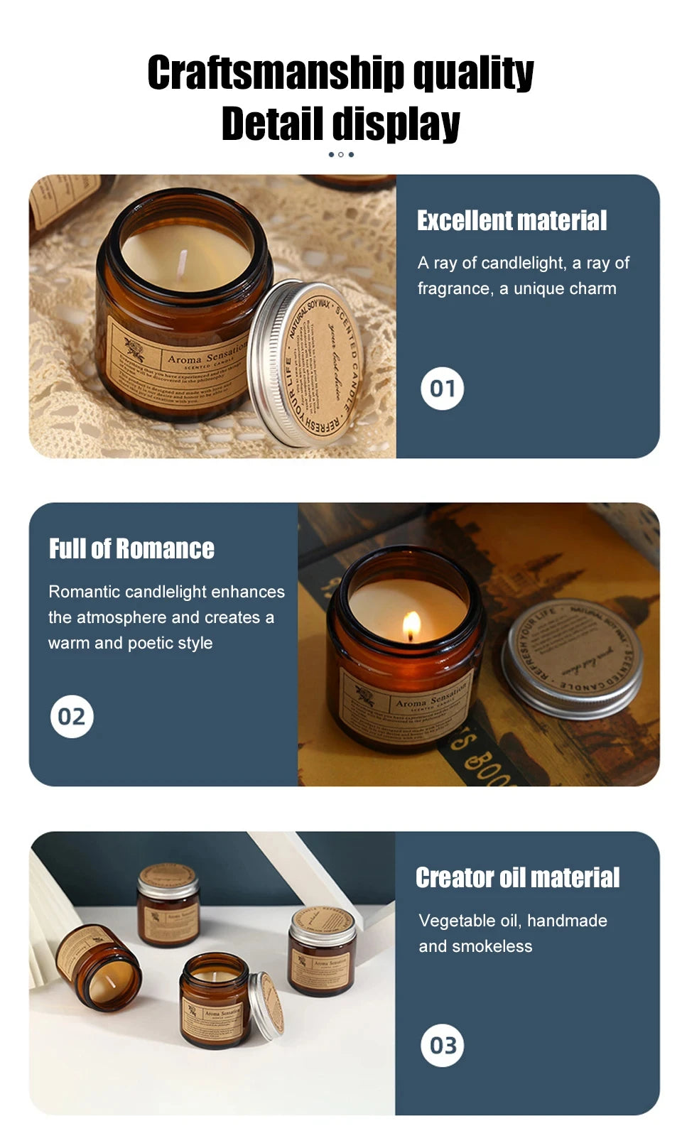 Scented Candles Smokeless Soy Candle Essential Oil Aromatic Candle Luxury Decoration Candle Wedding Gifts Party Home Decoration