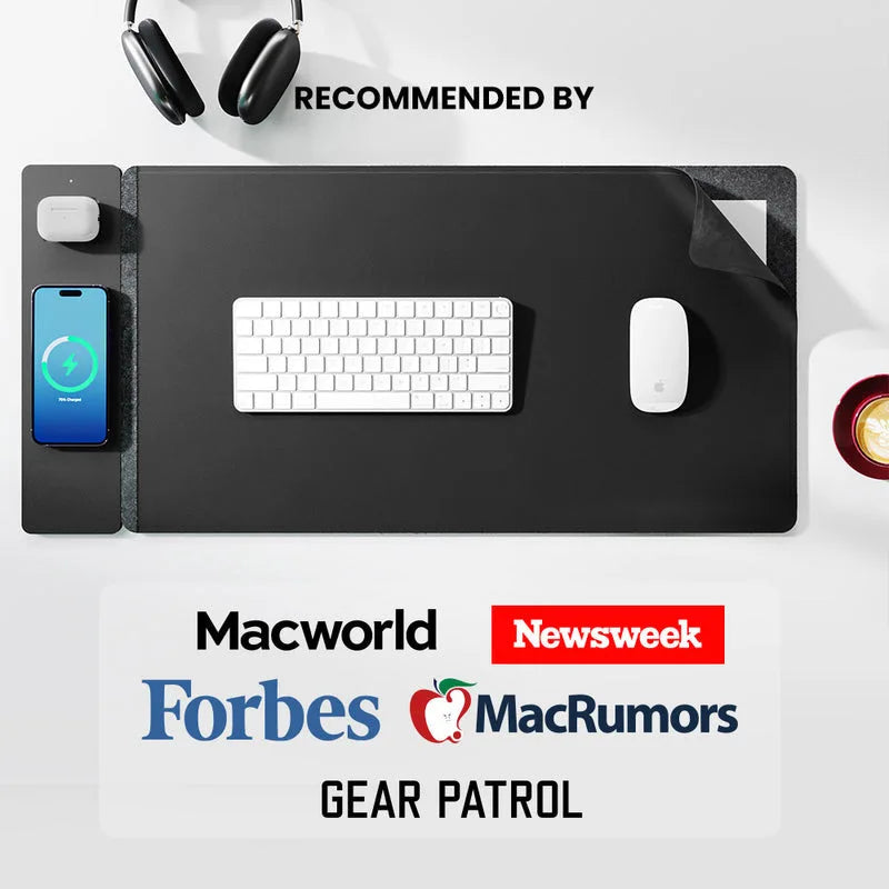 Office and Home Wireless Charging Keyboard Pad15WFast Charging Magnetic 2-in-1 Wireless Charging Mouse Pad for Mobile Phones