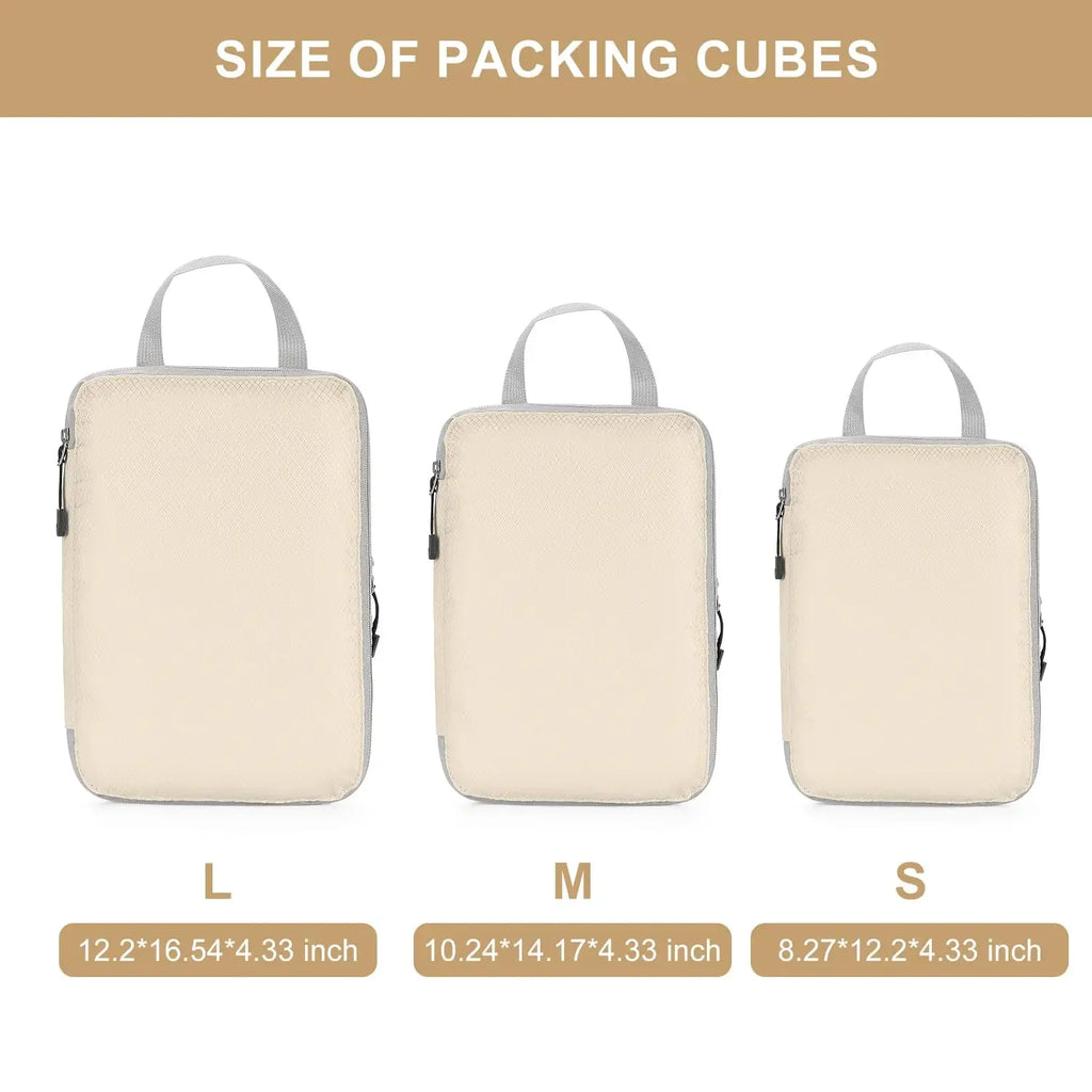 Travel Luggage Organizer Compression Packing Cubes for Carry on Luggage Large Capacity Suitcase Bags Set Waterproof Storage Bags