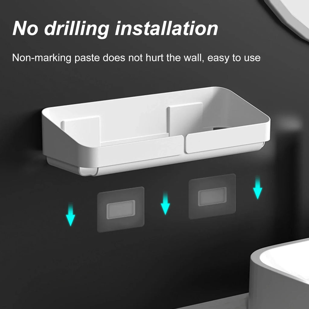 Bathroom  Kitchen Convenience Rack Shelf Makeup Storage Organizer Shower Shelf Cosmetics Shampoo Rack  Wall Spice No Drilling