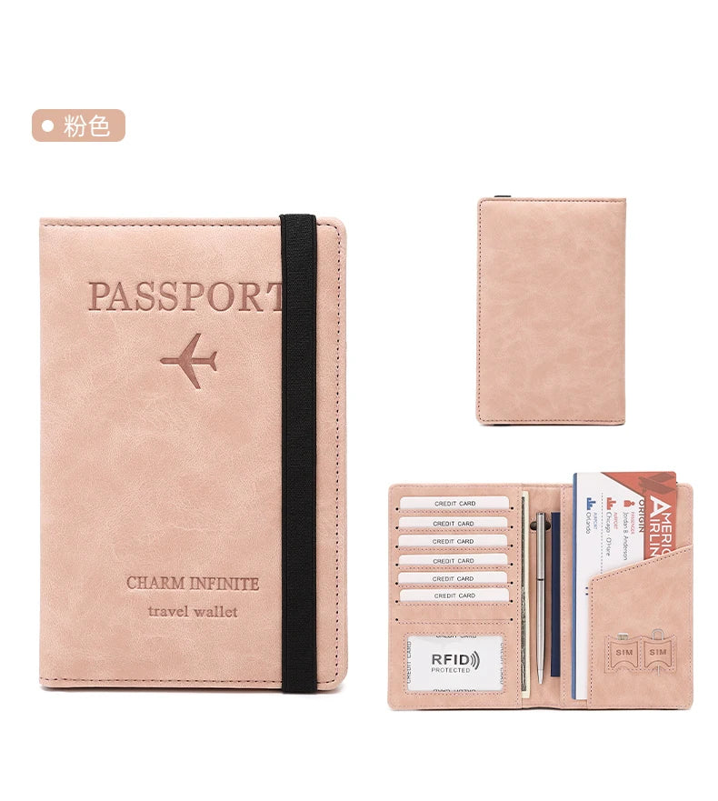 RFID Anti-Theft Brush Passport Bag, Passport Holder, Travel Ticket, Simple Fashion, Multi-Functional Passport Holder