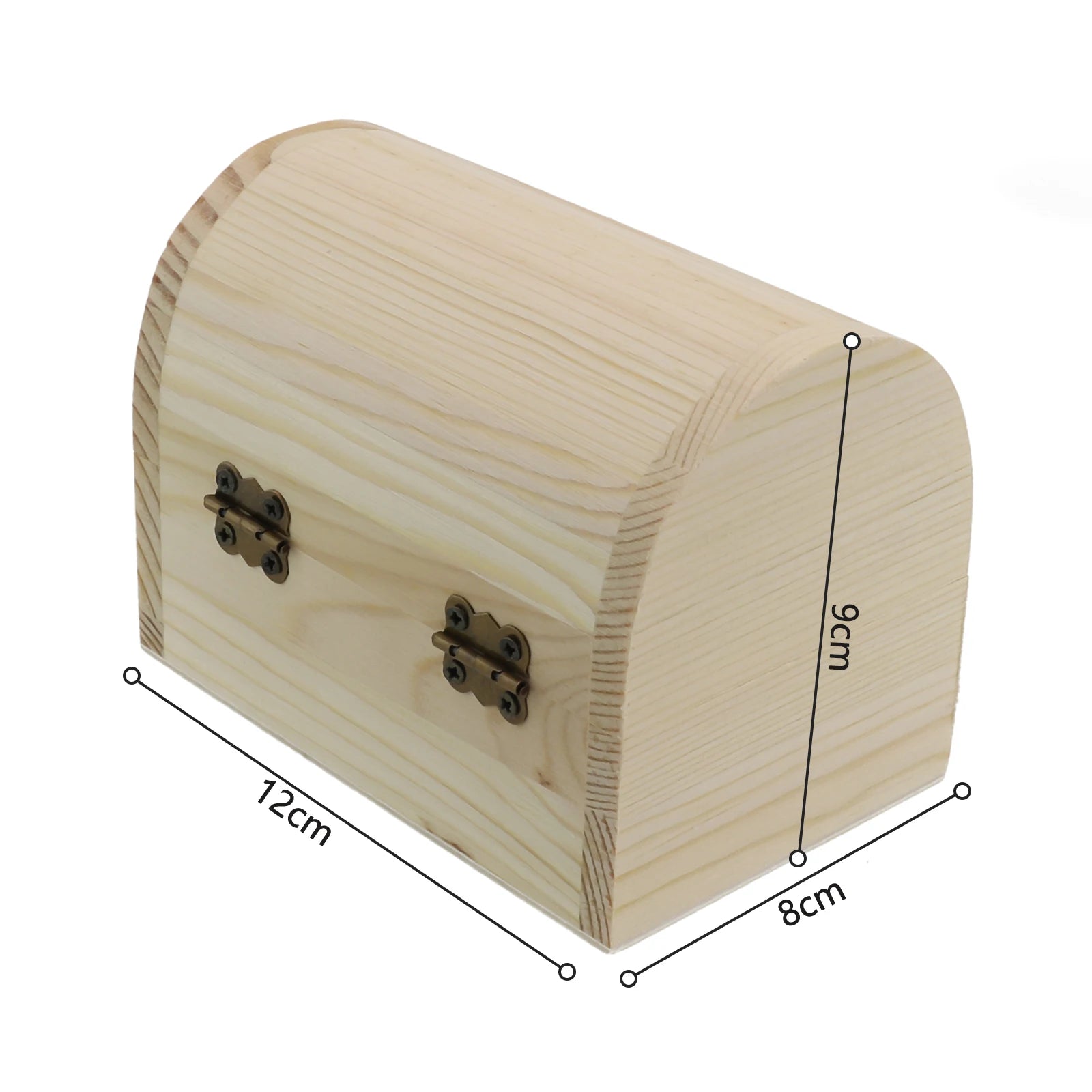 Decorate Wooden box Trinket Jewellery Keepsake Pine Plain Storage Wedding Wooden Arched Hinged Boxes Practical