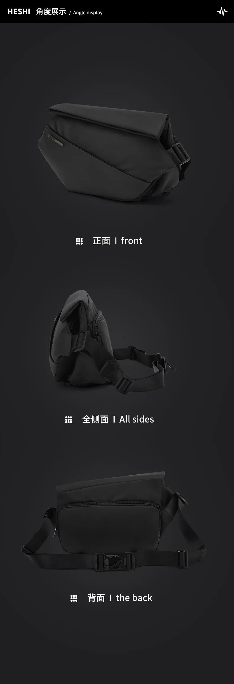 X001 Crossbody Bag Men's Bag  Work Clothes Motorcycle Backpack Functional Postman Riding Single Shoulder Bag Small Men's Bag