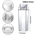 Transparent Water Gym Bottle Plastic New Reusable Clear Milk Carton Box  Juice Sport Leakproof Cup  Drinking Outdoor Camping