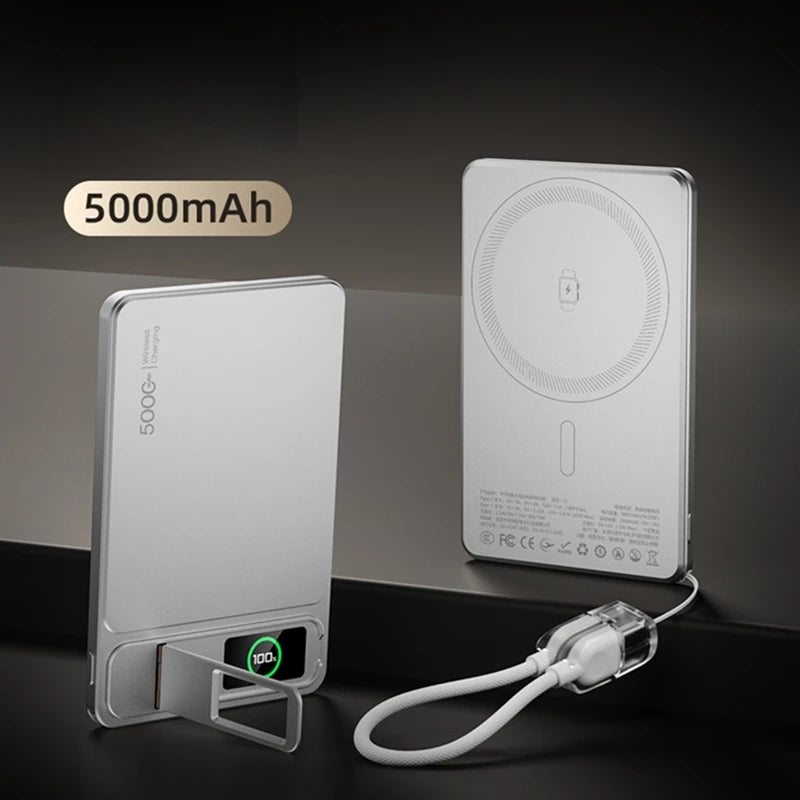 10000mAh Slim Original Power Bank For MagSafe,Magnetic Wireless 20W Fast Charging Portable Battery For iPhone 12-17 iWatch New