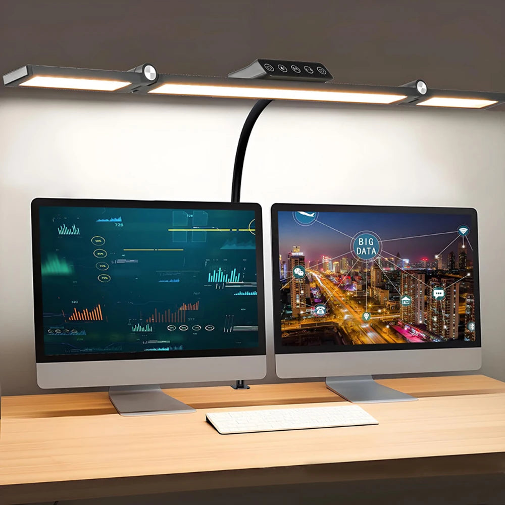 Led Desk Lamp with Clamp Architect Desk Lamp for Home Office 24W Ultra Bright Auto Dimming PC Light Stepless Dimming Table Light