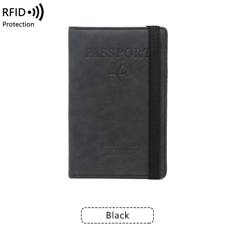 RFID Anti-Theft Brush Passport Bag, Passport Holder, Travel Ticket, Simple Fashion, Multi-Functional Passport Holder