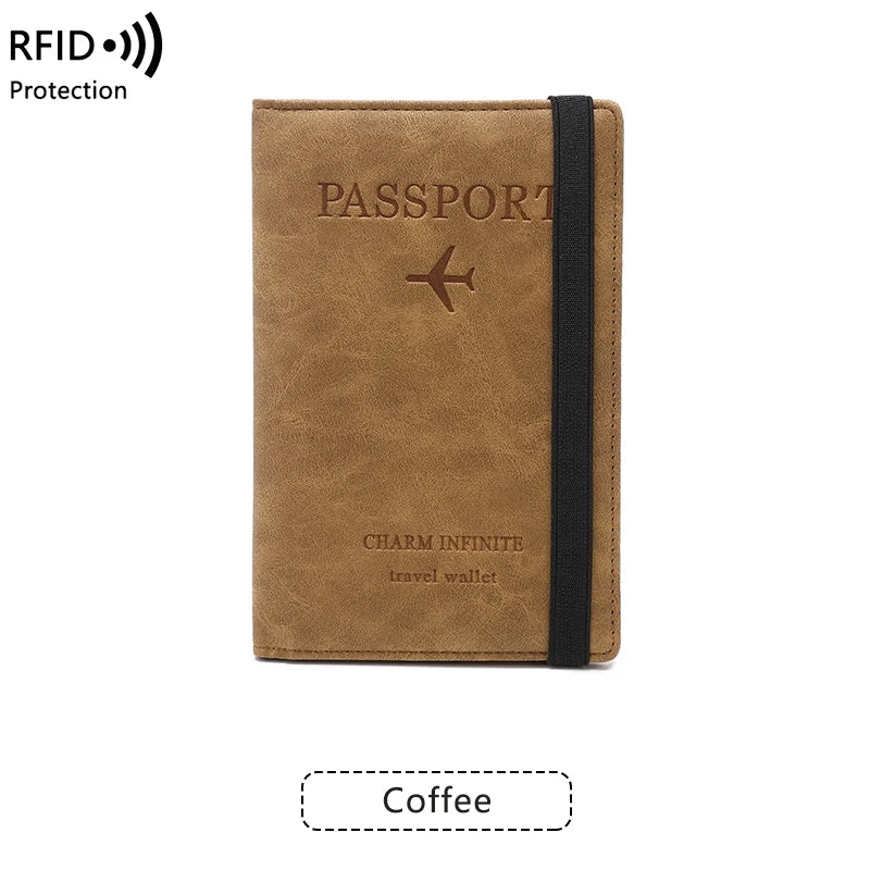 RFID Anti-Theft Brush Passport Bag, Passport Holder, Travel Ticket, Simple Fashion, Multi-Functional Passport Holder