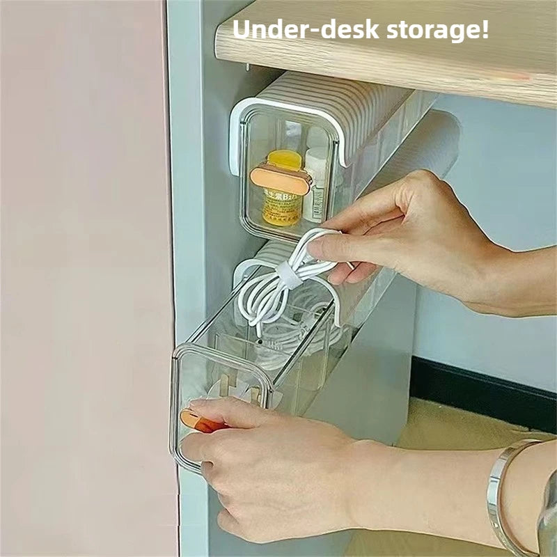 Cable Organizer Storage Box Desktop Cable Management Box with Lid,Power Cord Organizer with 6 Compartments for Office,Home,Desk