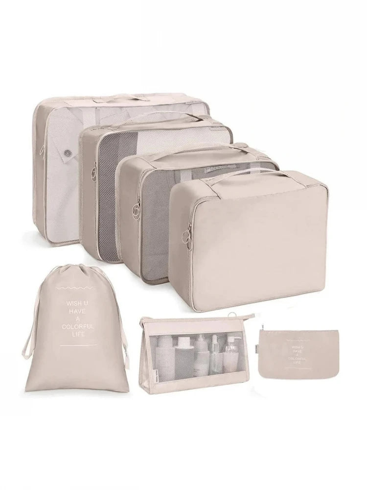 Set Travel Organizer Storage Bags Suitcase Packing Cubes Set Cases Portable Luggage Clothes Shoe Tidy Pouch Folding