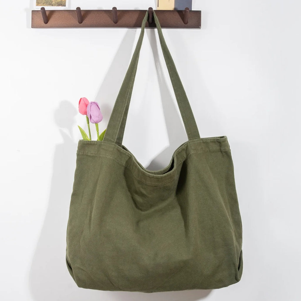 Japanese Versatile Women's Shoulder Bag Large Capacity Canvas Handbags For Women Shopping Bag