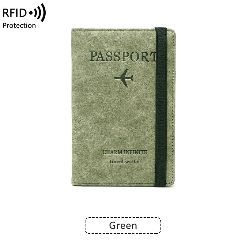 RFID Anti-Theft Brush Passport Bag, Passport Holder, Travel Ticket, Simple Fashion, Multi-Functional Passport Holder