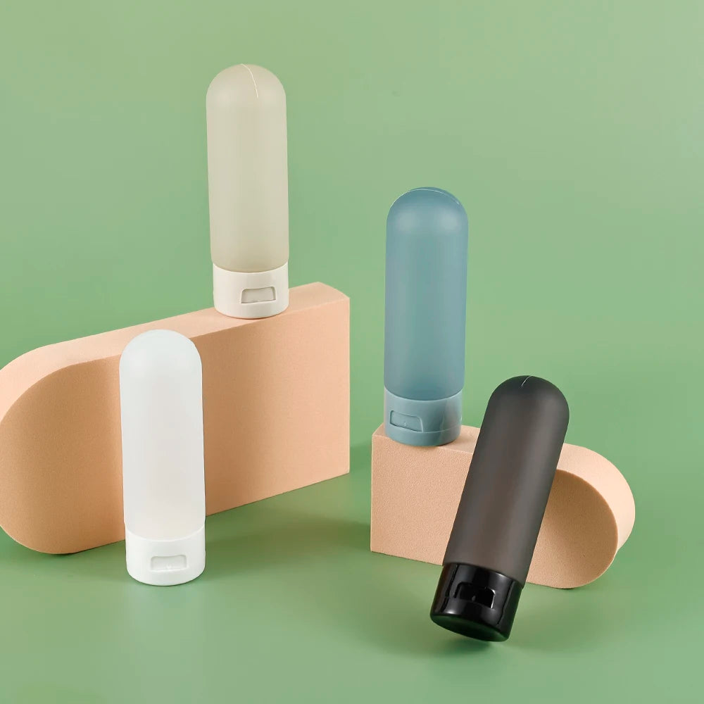 4 Pcs Travel Bottles for Toiletries, Refillable Containers Plastic Toiletry Leak Proof for Lotion Body Wash with Tag and Bag