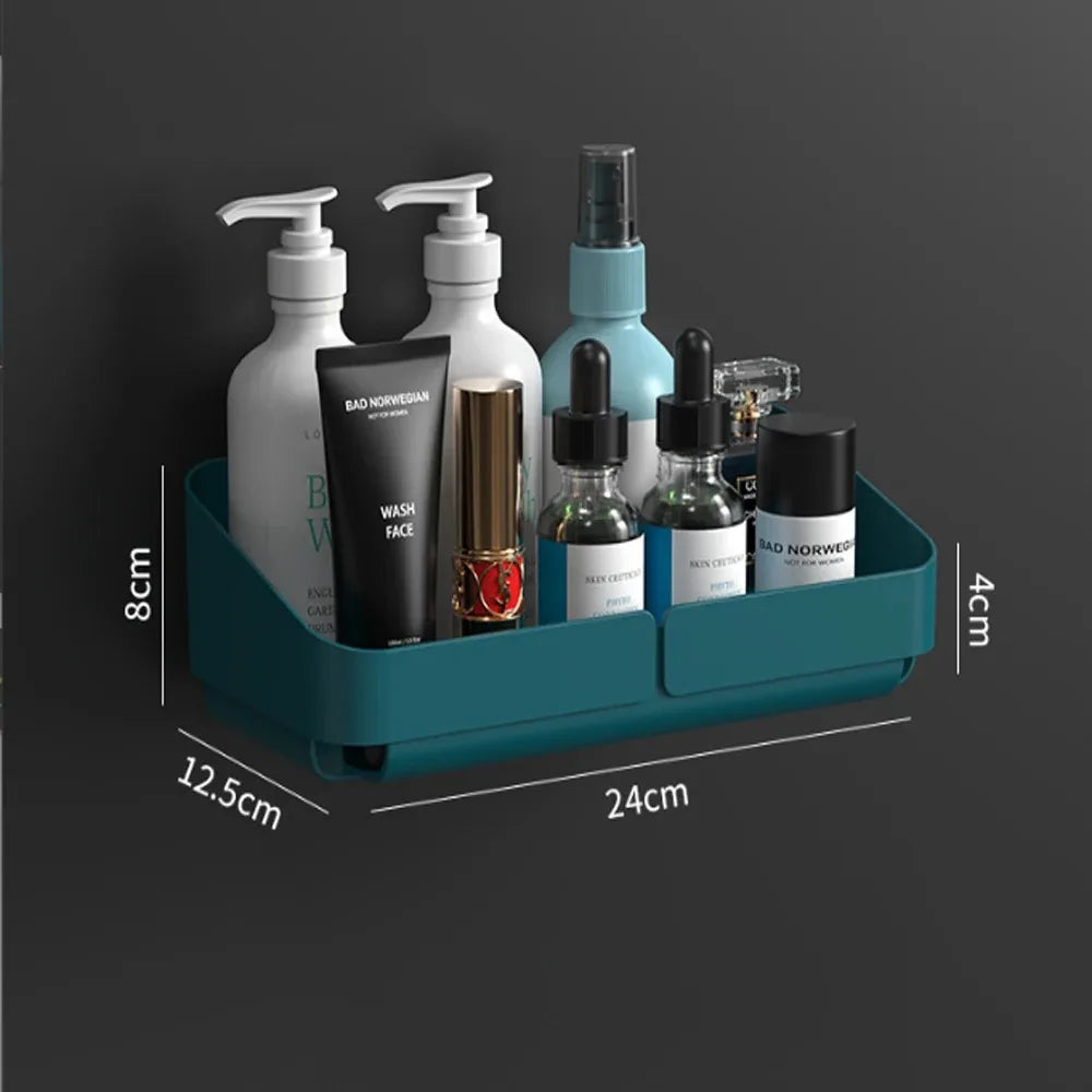 Bathroom  Kitchen Convenience Rack Shelf Makeup Storage Organizer Shower Shelf Cosmetics Shampoo Rack  Wall Spice No Drilling