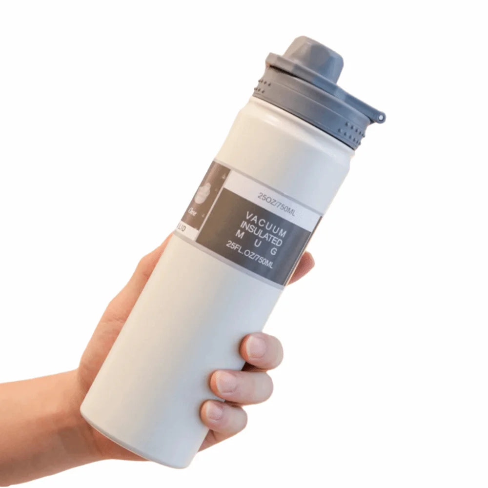 Reusable 750ML Thermal Water Bottle Large Capacity Leak Proof Sport Thermos Cup Handheld Wide Mouth Vacuum Flask Kitchenware