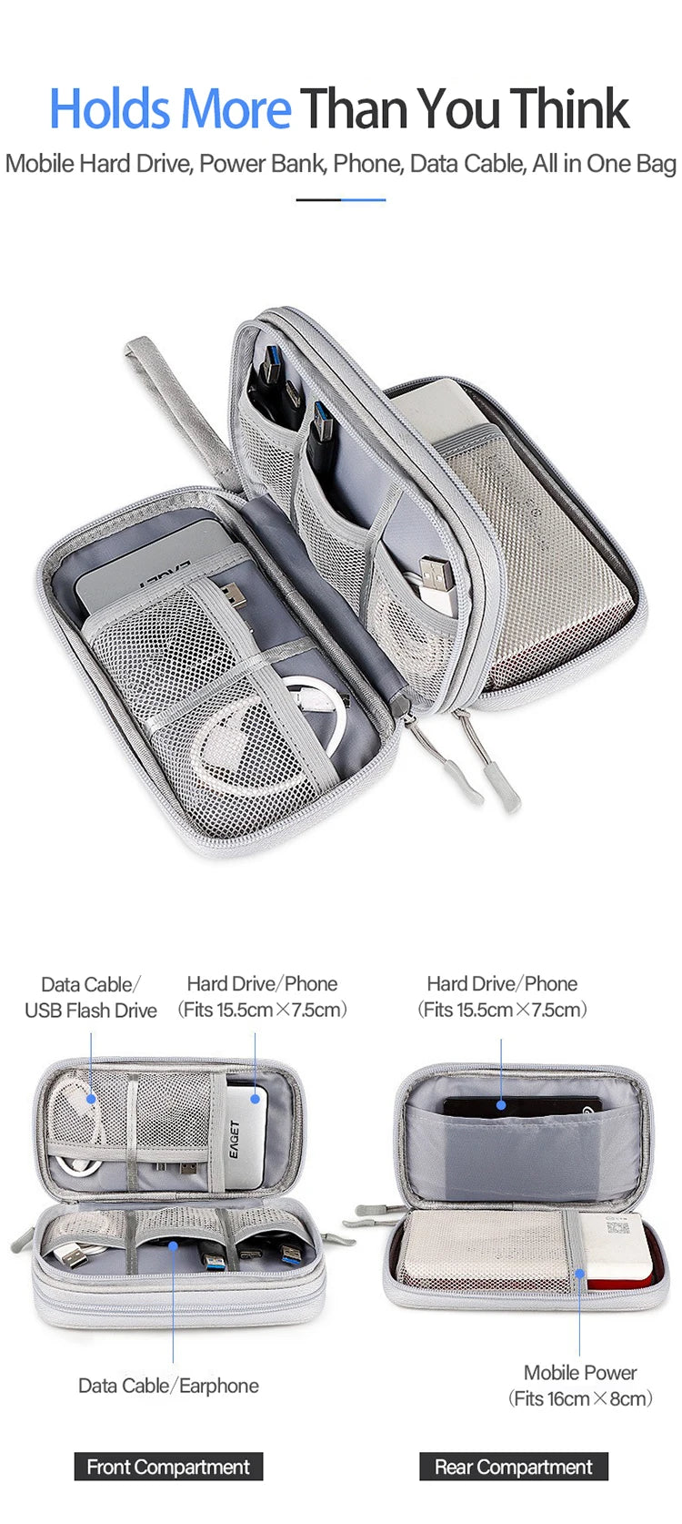 Travel Bag Storage Pouch Portable  Wire Organizer Zipper Bag Holiday Accessories Travel Voyage Indispensable