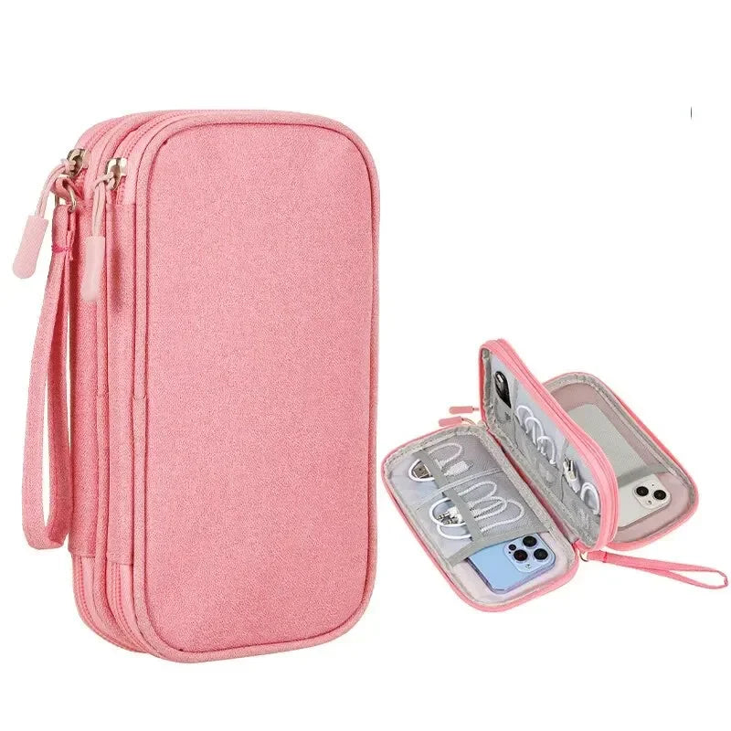 Travel Organizer Bag Cable Storage Organizers Pouch Carry Case Portable Flat waterproof digital double-layer storage bag